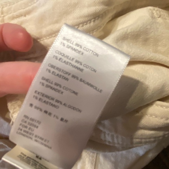 Anthropologie Utility High Rise Straight Retro Leg White Flare Pants Size 29 C3 - Picture 4 of 7